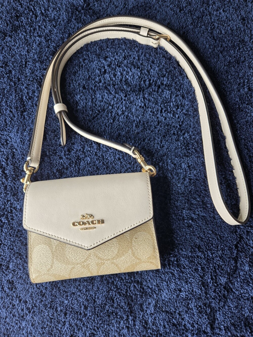 Coach Mini Envelope Wallet With Strap In Signature Canvas